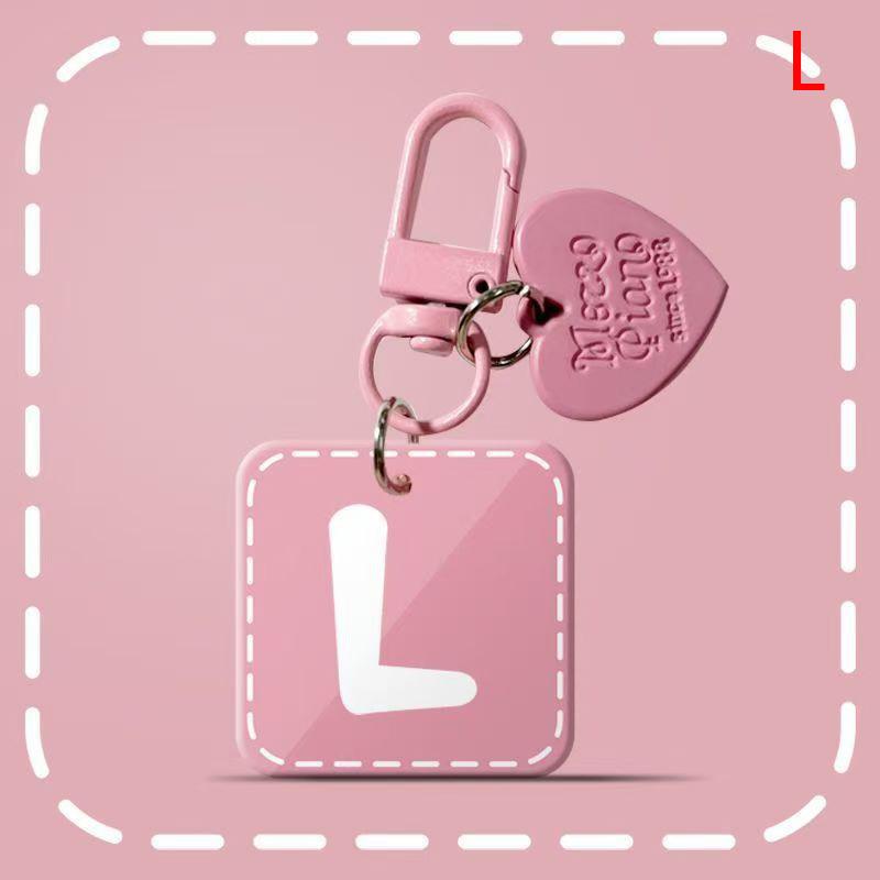 Pink 26 Letters Hanging Design Simple Keychain For Women Charm Jewelry Stylish Sophisticated Everyday Wear A-Z Key Chains