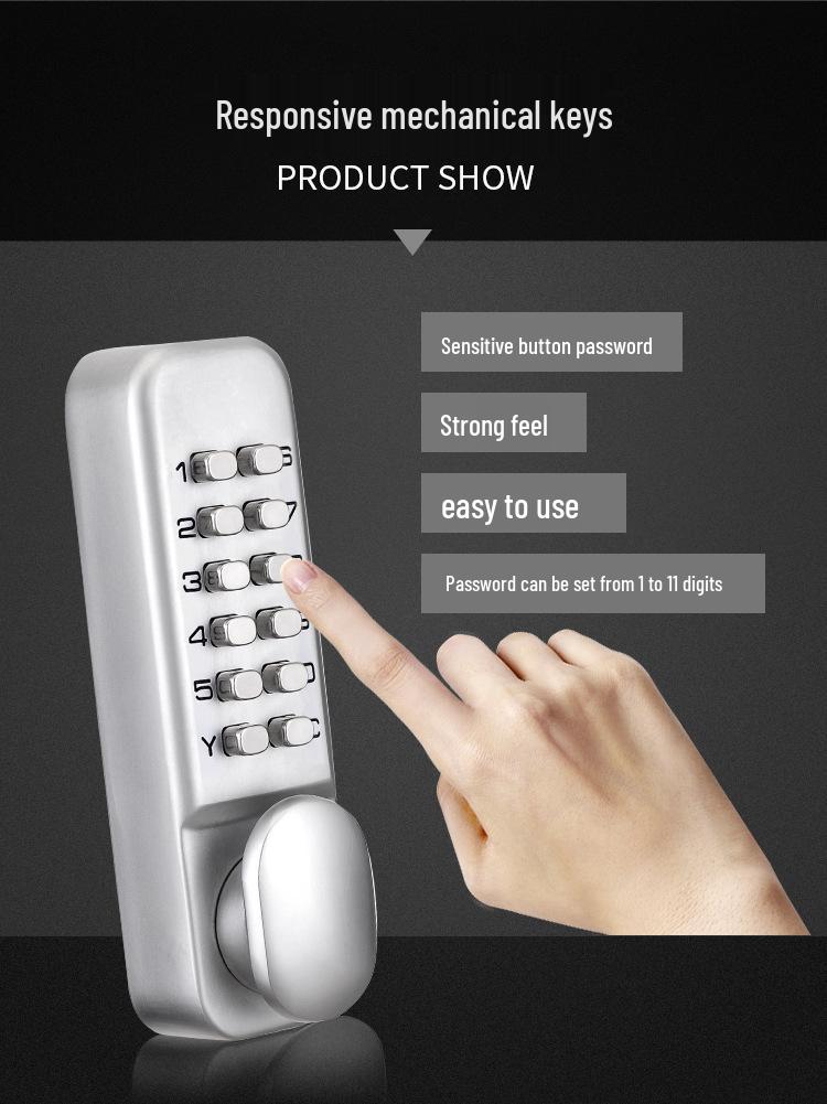 Kent Outdoor Key & Password Aluminum Door Lock with Always Open Feature