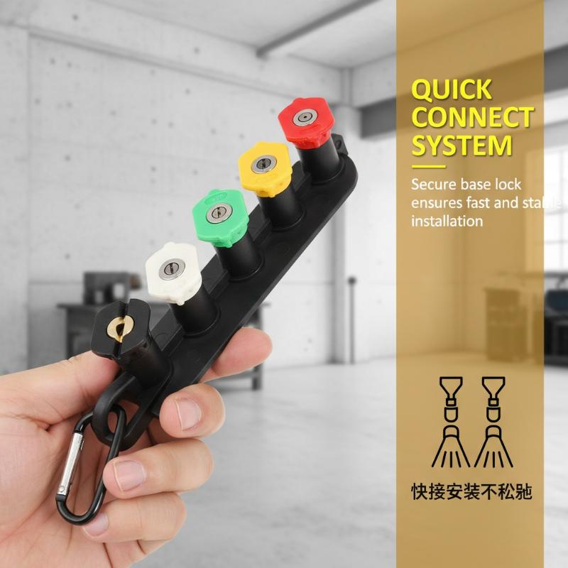 Universal Pressure Washer Tips Multiple Degrees Nozzle 1/4 Inch Quick Connect With Nozzle Holder 5 Spray Nozzle Tips