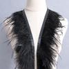 Vascular Velvet + Ostrich Wool Silk Feather Cloth Edge Handmade Haute Couture Clothing Accessories Cuffs Skirt Diy Designer Materials