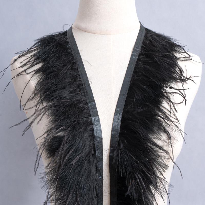 

Vascular Velvet + Ostrich Wool Silk Feather Cloth Edge Handmade Haute Couture Clothing Accessories Cuffs Skirt Diy Designer Materials