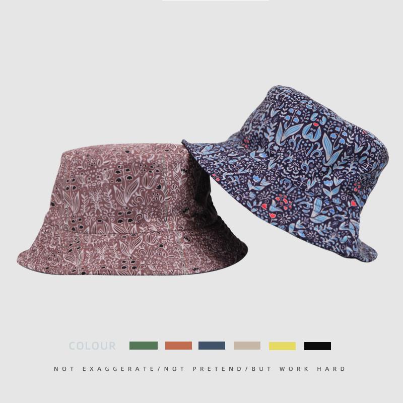 Stylish Floral Print Fisherman Hat Sun Protection Beach Bucket Hat