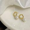 Ring Gourd-shaped Baroque Pearl Earrings Circle Earrings Light Luxury French Retro Style