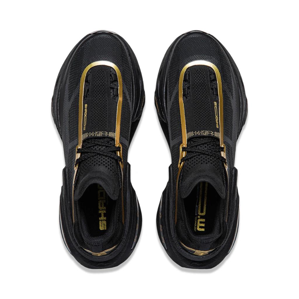 Li Ning Shadow 3.0 Cushioning Rebound Low Top Running Shoes Unisex Black Gold ARRV001-33