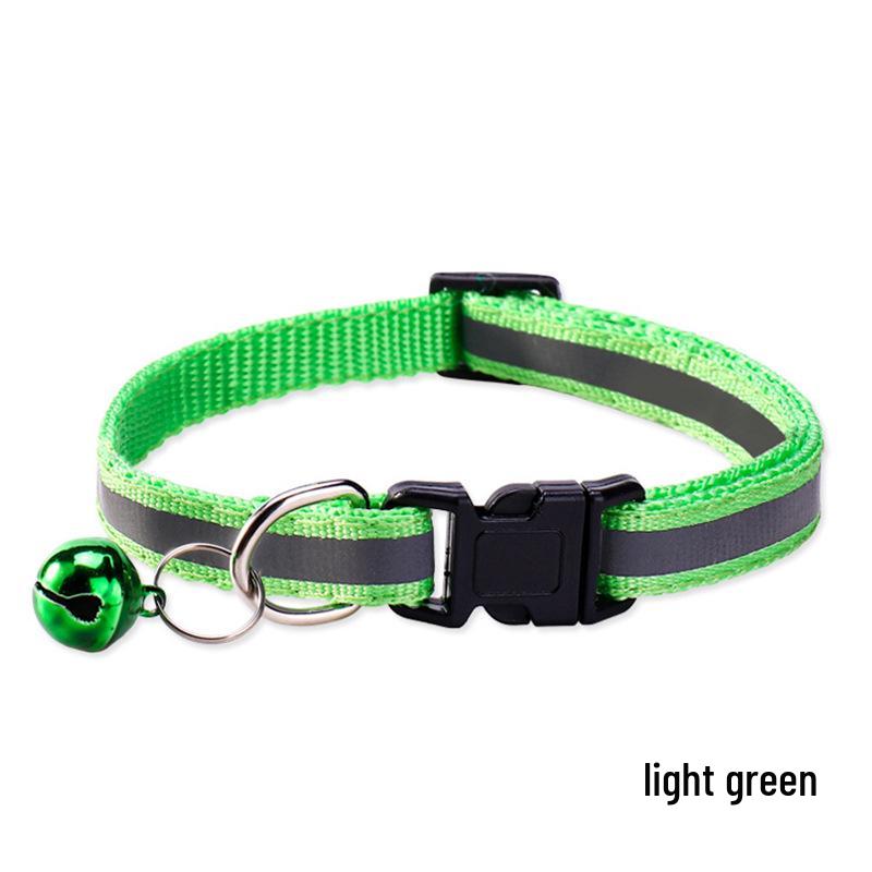Reflective Adjustable Pet Collar with Bell for Cats & Dogs - Universal Fit, In Stock