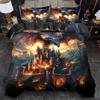 3D Drakenpatroon Psychedelische Esthetiek Dekbedovertrek Set Thema Zacht Ademend Gebreid Digitaal Geprint Polyester Beddengoed Set