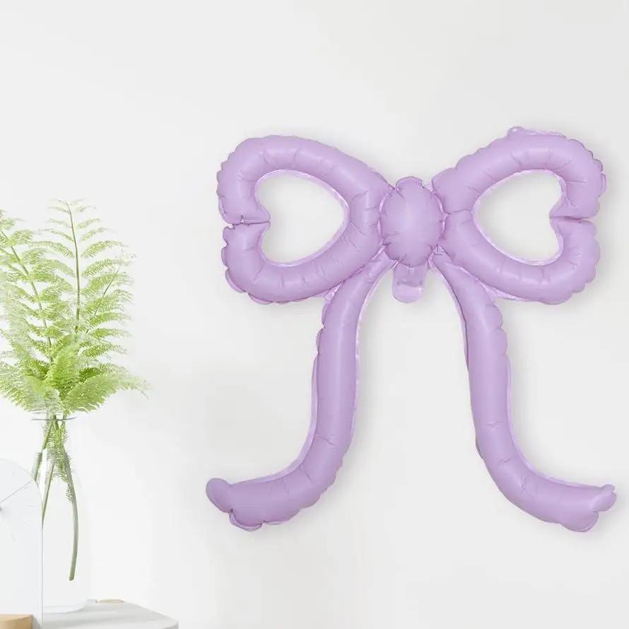 1PCS Bows Balloons Pink Beige Bowknot Party Decorations for Baby Shower Bridal Engagement Wedding Balloons Photo Props Supply