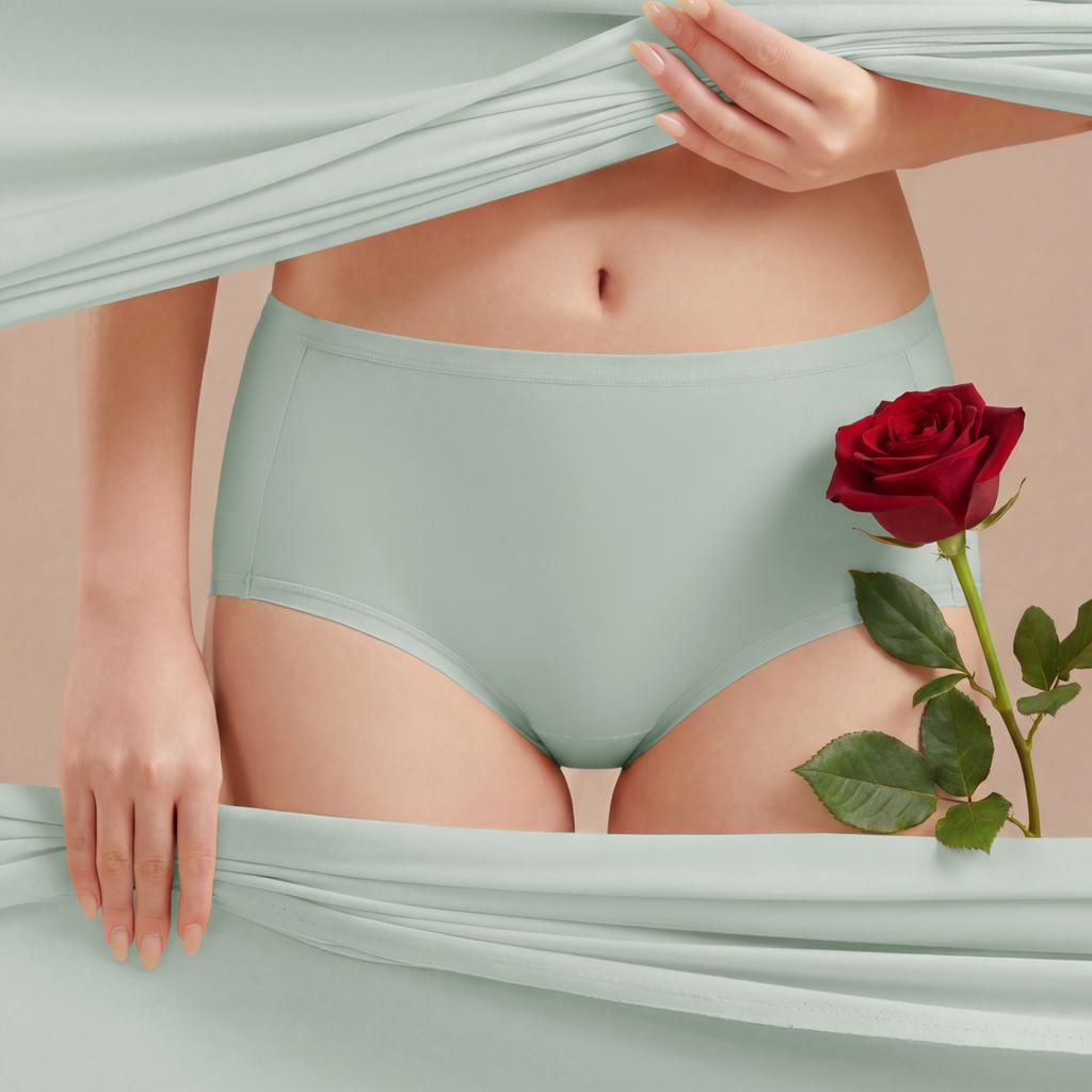 Women's Summer Ultra Thin Rose Fragrance Anti  Bacterial Quick  Drying Breathable Invisible Ice Silk No Trace Briefs