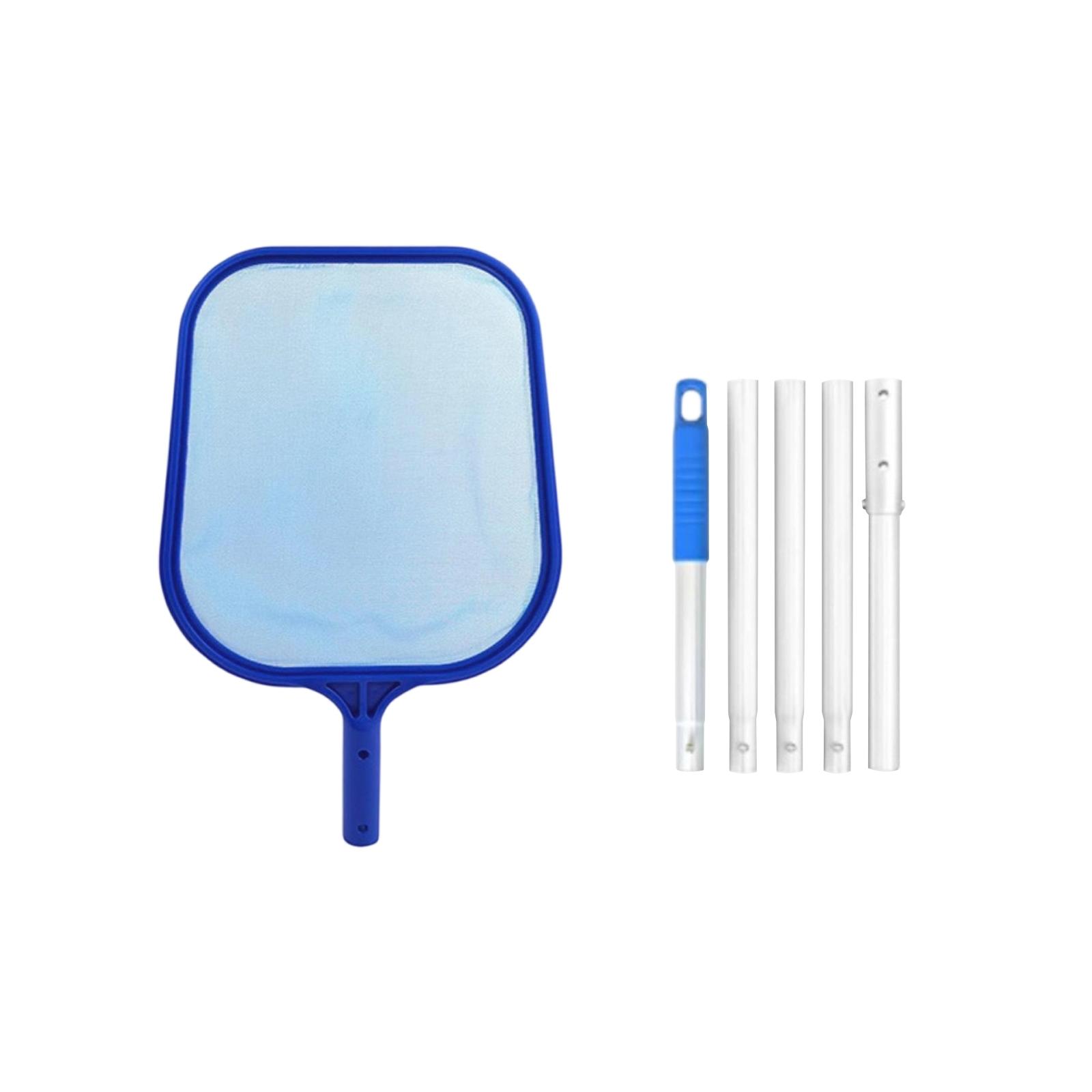 

Pool Leaf Skimmer Net with 5 Section Telescopic Aluminum Pole Threaded Connection for Surface Debris Removal Lightweight Design for Easy Use One Size синій