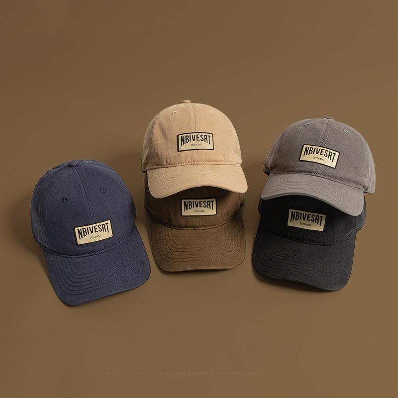 Four Seasons Casual Peaked Hat Men's Big Head Circumference Soft Top Patch Retro Hat Autumn and Winter Versatile Baseball Cap Tide