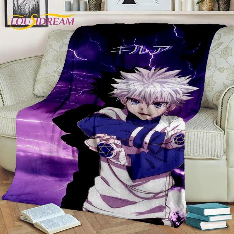 Cartoon HD HxH Anime Hunter×Hunter Blanket,Soft Throw Blanket for Home Bedroom Bed Sofa Picnic Travel Office Cover Blanket Kids