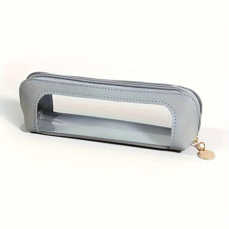 Portable Travel Makeup Bag, Cosmetic Pen & Travel Brush Organizer, Cosmetics, Skincare Storage bag, Transparent Window And Zipper Closure