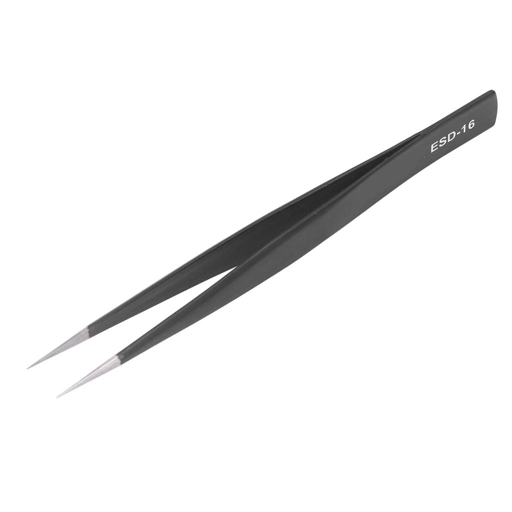 Multifunctional Pointed Anti Static Tweezers Stainless Steel Plastic Coated Repair Tweezers