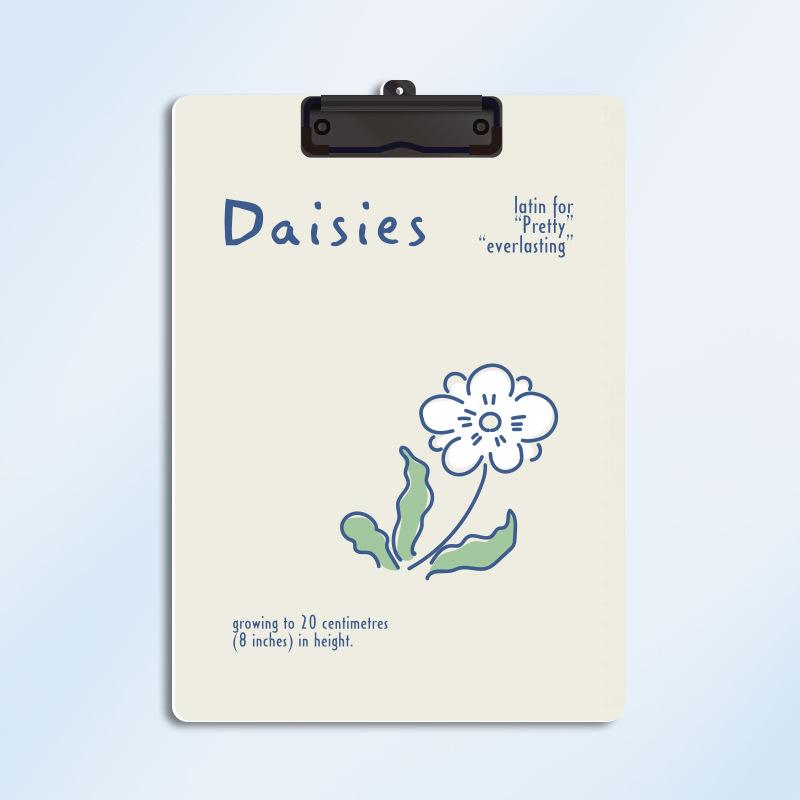 

Двухслойный мультяшный планшет формата А4 и держатель для документов для студентов Daisies слоновая кость/белый