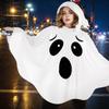 White Halloween Cloak Cape Black Eye Ghost Cosplay Costume Creative Design Pumpkin Cloak  Women