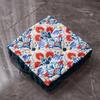 Retro Thicken Square Chair Cushion Soft Dutch Velvet Printed Butt Pad Portable with Handle Outdoor Garden Seat Cushions 40x40cm