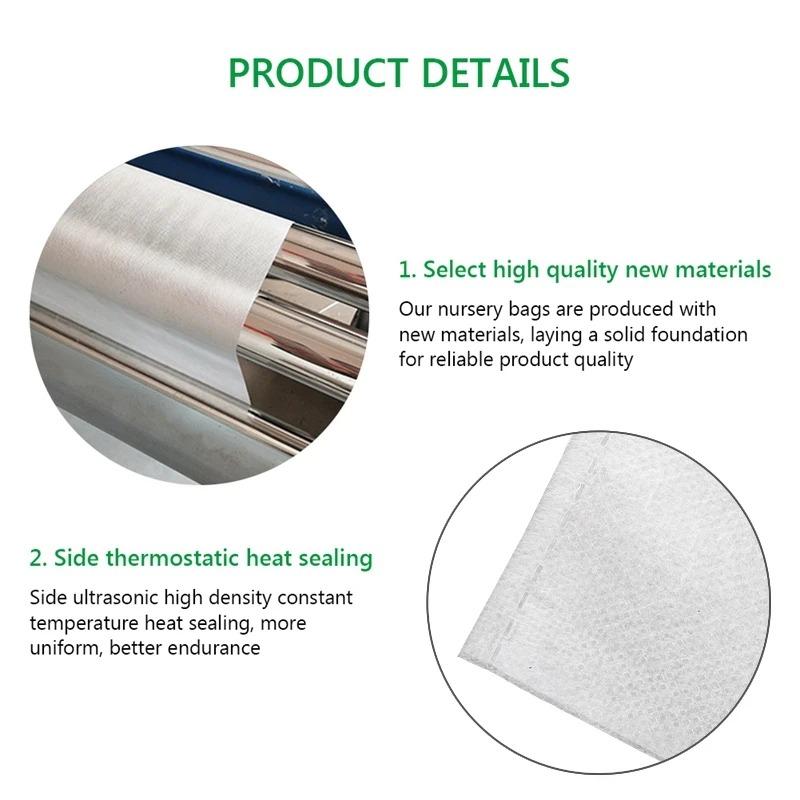 100-500pcs Non-woven Fabric Seeding Bags Plant Grow Bags Seed Nursery Bag Garden Seedling Growing Planter Pots Biodegradable