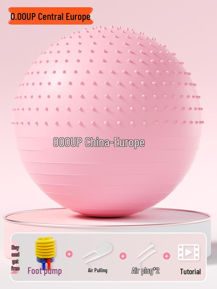 Children s Sensory Integration Yoga Ball - Inflatable, Half-Bump Massage Fitness Ball Diameter 55 cm розовый