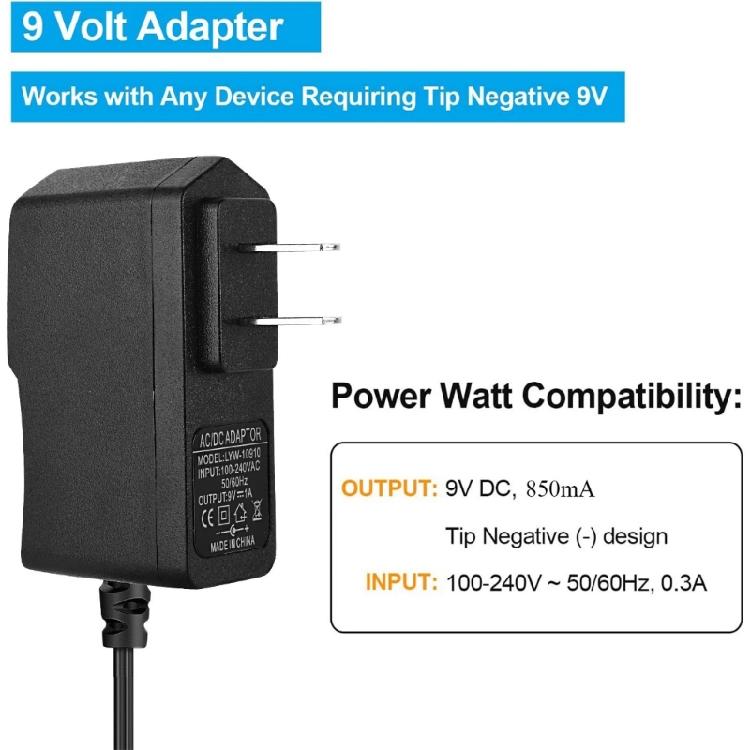 9VDC1A Tip Negative 5 Way Daisys Chain Cables Guitar Effect Pedal Power Adapter