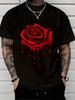 Dripping Red Roses Symbolize Passion and Power T-Shirt Summer Men's Tracksuit Casual Sportswear