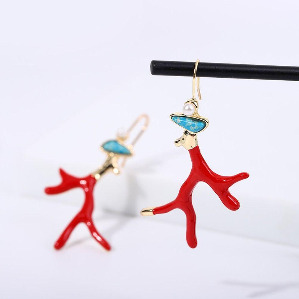U-Shaped Enamel Glaze Earrings Clear Geometric Drop Earrings Irregular Colored Earrings  Women