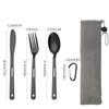 Cutlery Set Stainless Steel Portable Cutlery Dinner Knife Fork Spoon 1 Set With Storage Bag Suitable For Travel Camping Cutlery