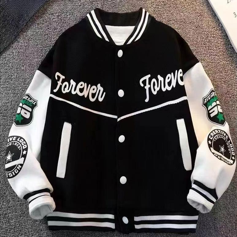 Fashion Boys Bomber Jacket Children Spring Autumn Letter Print Outerwear Kids Streetwear Varsity Baseball Uniform Coats