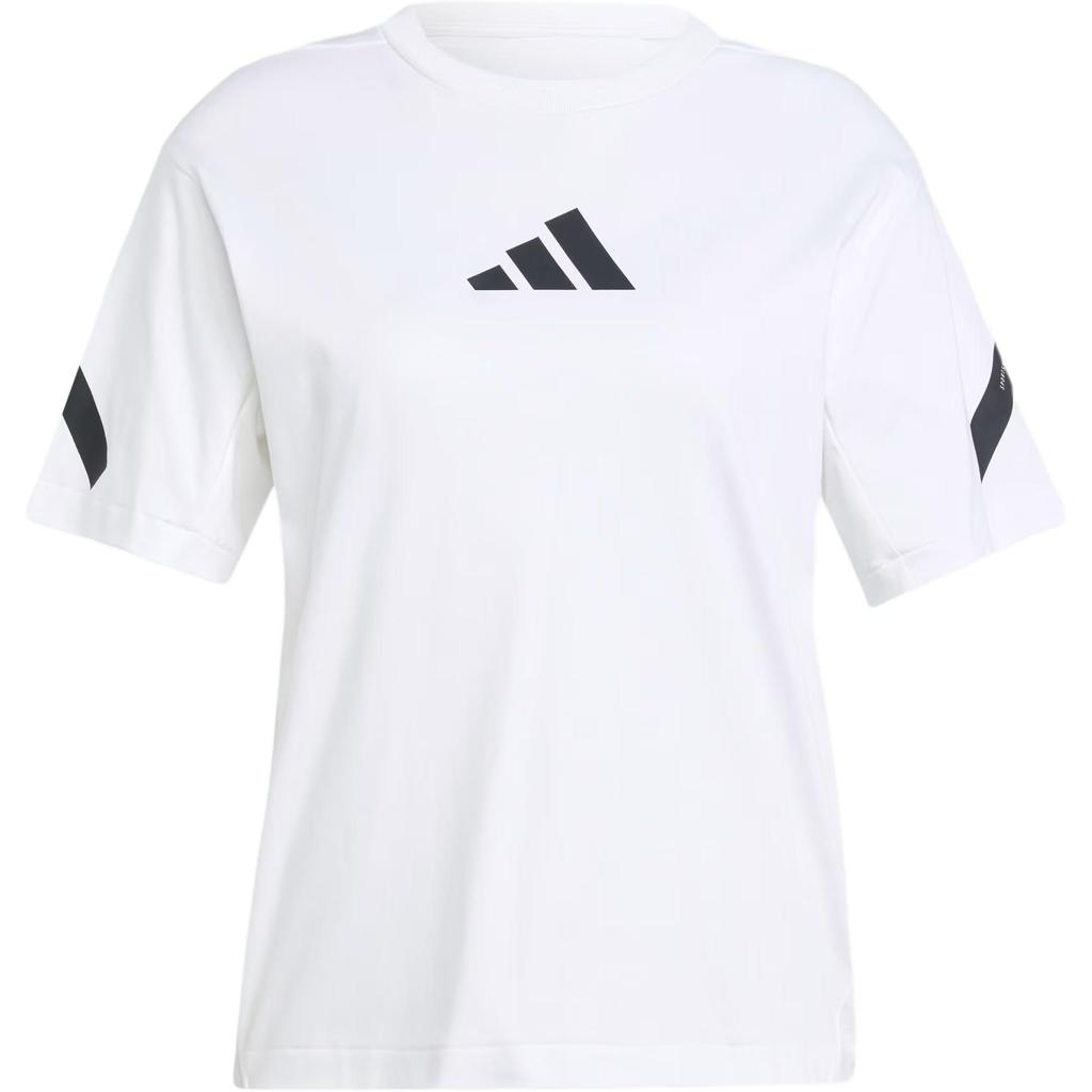 Adidas Z.N.E. Crew Neck Pullover Short Sleeve T-Shirt Women Tops White JE7857