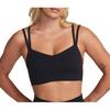 Zenvy Strappy Minimalist Solid Color Logo Light Support Padded Sports Bra Women Sports Bra Black DO6608-010