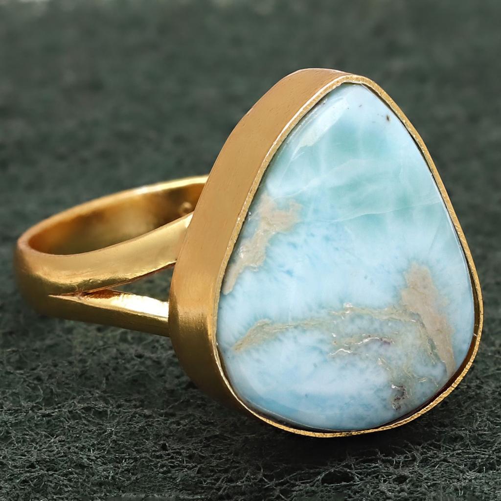 Larimar Gemstone Handmade Silver Jewelry  "10"