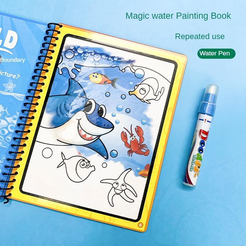 Reusable Magic Water Drawing Coloring Book Kids Sensory Early Education for Children Birthday Gift