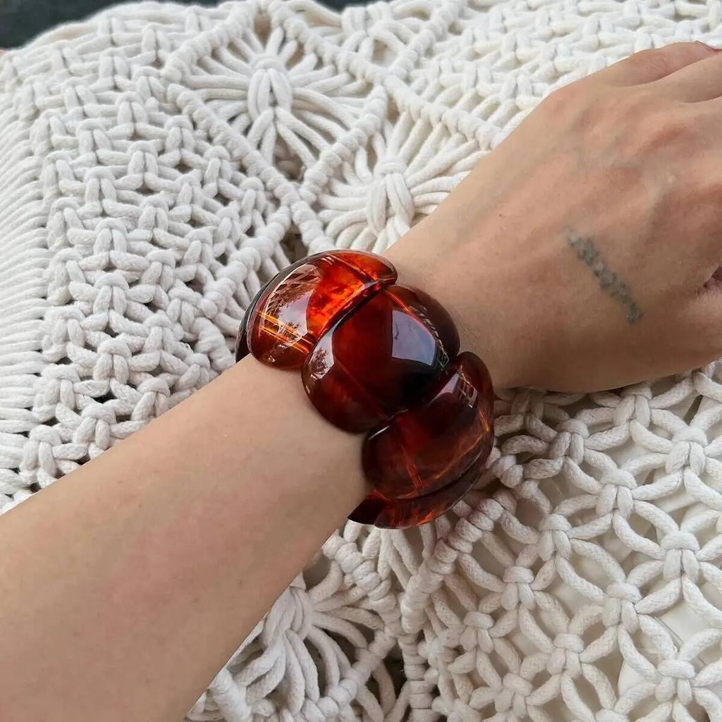 Ingemark 3 Styles Exaggerated Resin Acrylic Big Bangles for Women New Trend 2026 Boho Geometric Wide Bracelets Y2K Jewelry Gift