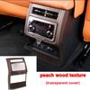 For GWM Haval H9 MKII 2024 2025 2026 Brown Carbon Wood Grain Rear Armrest Air Conditioner AC Vent Cover Anti Kick Hit Accessorie