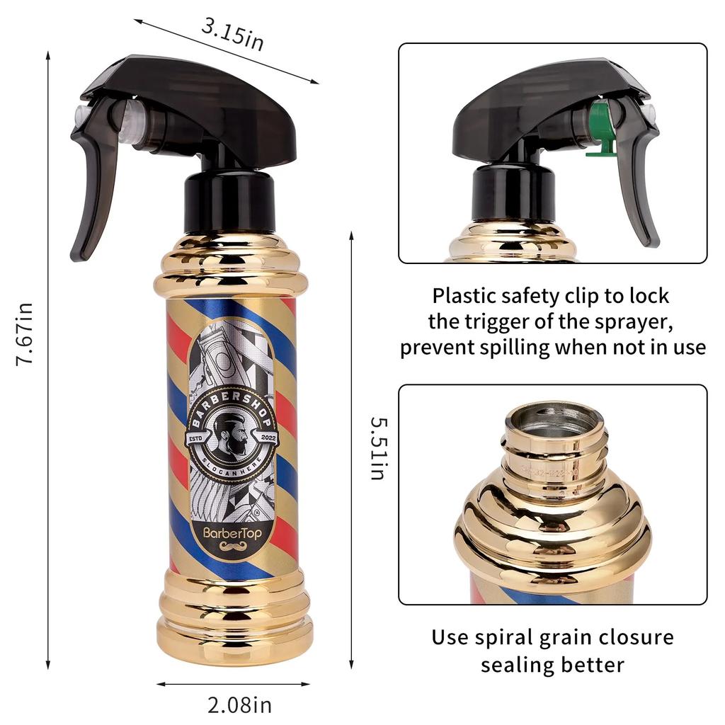Retro Hairdressing Spray Professional Barbershop Water Sprayer Refillable Fine Mist Spray Bottle for Hair Styling Salon Tools