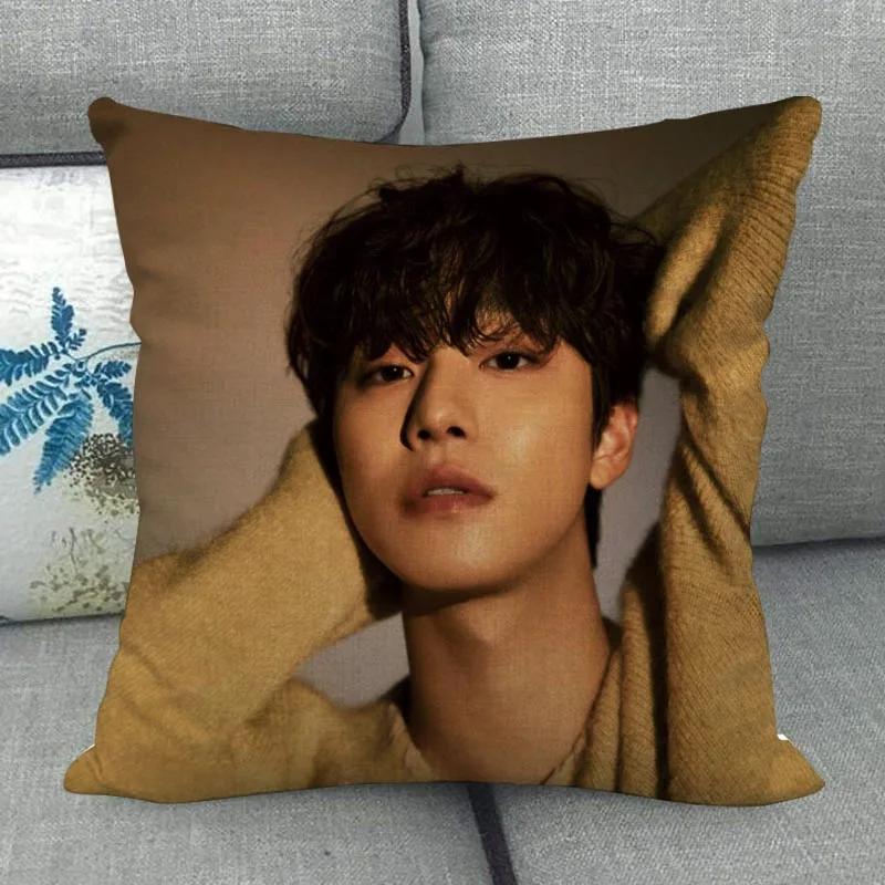 Custom Ahn Hyo Seop Pillowcase Wedding Decorative Cotton Linen Pillow Case For Home Pillowcover 45X45(One Sides)