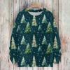 Ladies' Fashionable And Casual Christmas Cute Printed Round Neck Long Sleeved Knitted Yarn