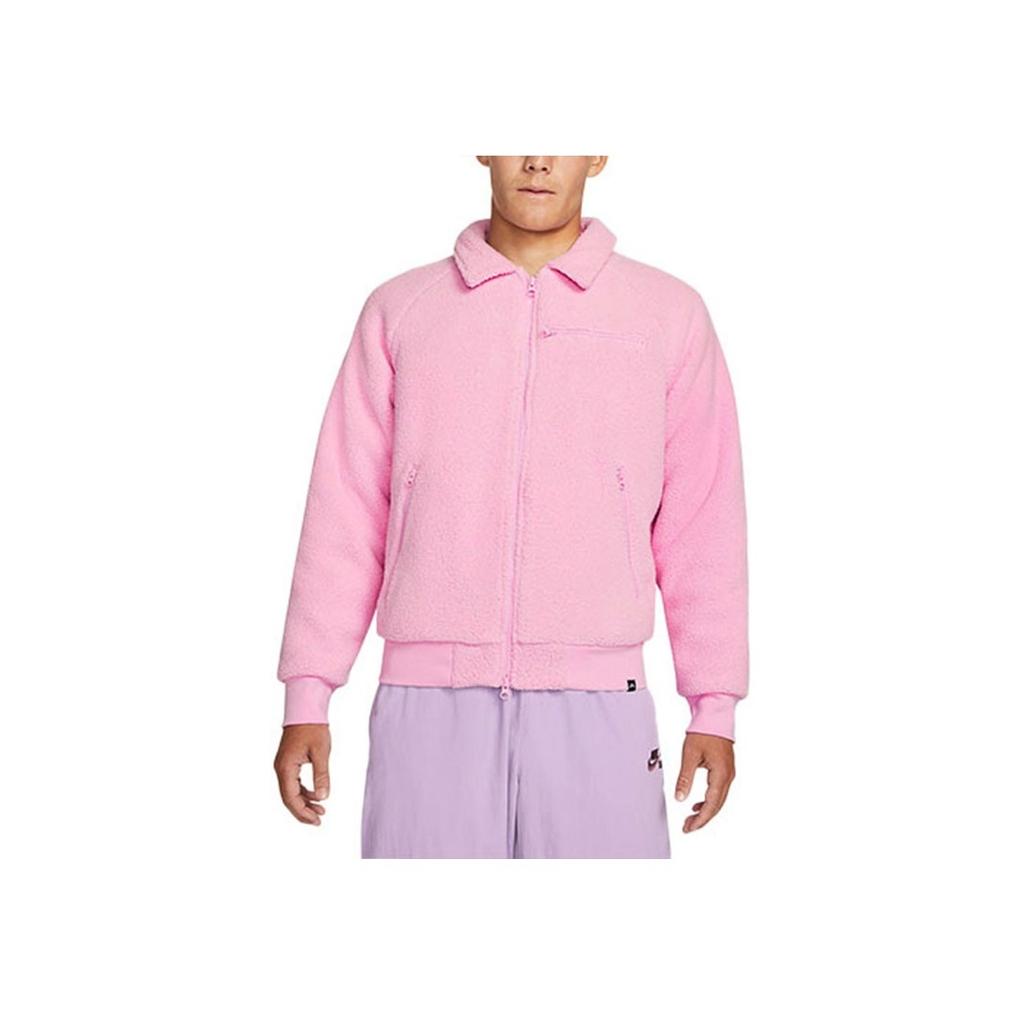 Nike SB Sherpa Casual Zippered Collar Skateboard Jacket Men Outerwear Pink DM0873-629
