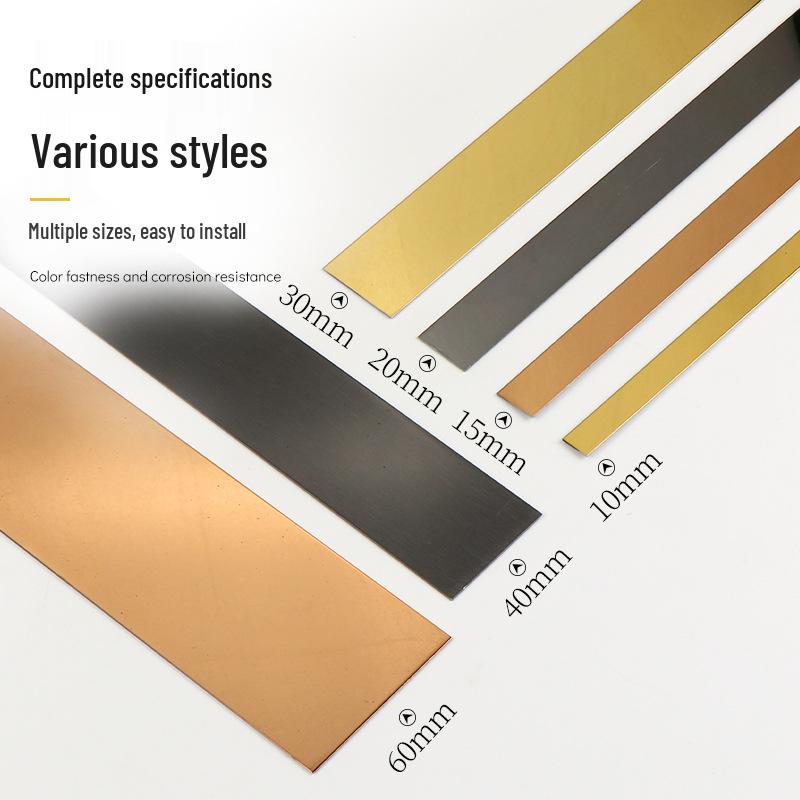 Self-Adhesive Titanium Gold Stainless Steel Trim Strip for TV Wall & Ceiling