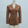 Autumn and Winter New European and American Women's Clothing Deerskin Velvet French Button Long-sleeved Blazer