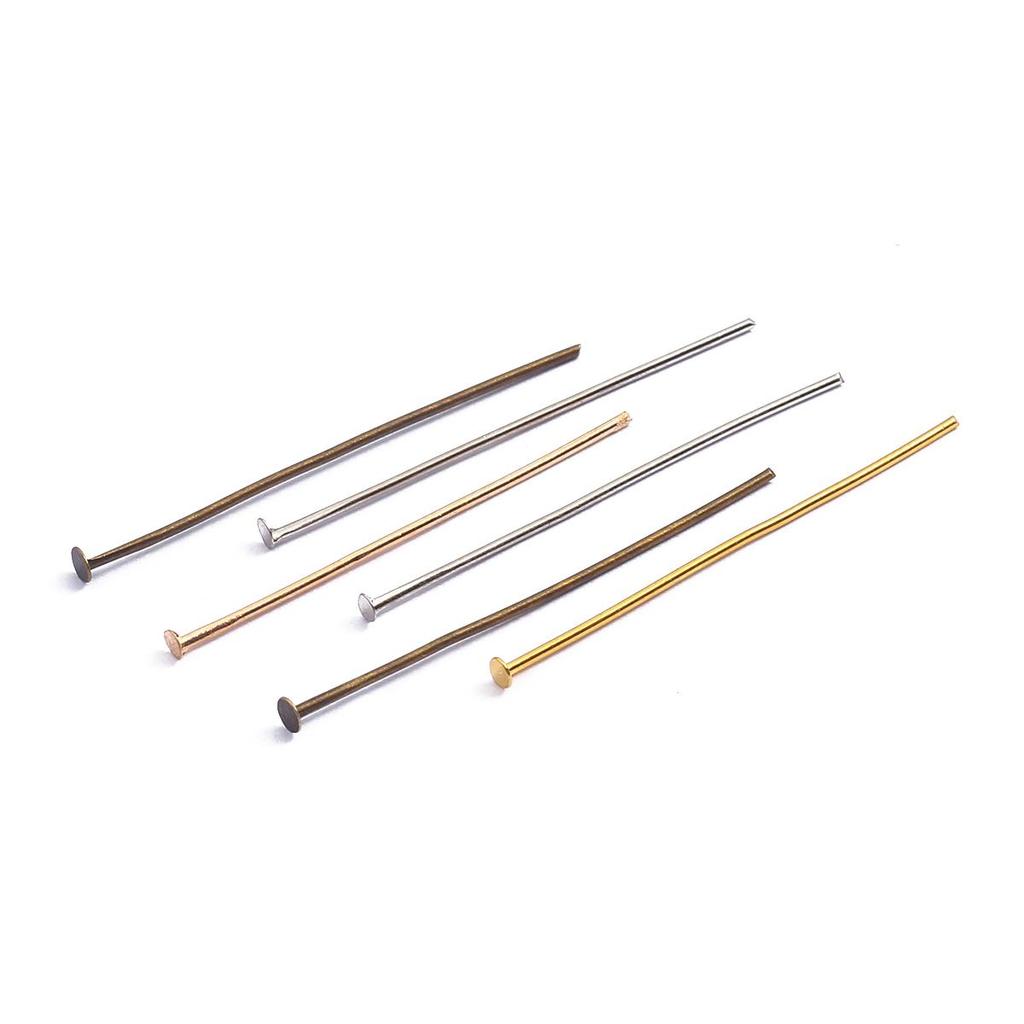 200 Stück Flachkopf Öse Flachkopfstift Eisennadeln Perlen Zubehör für Schmuckherstellung DIY Zubehör Ohrring