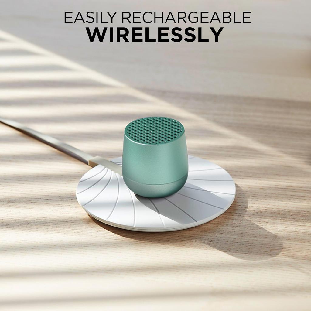 LEXON Aluminum Series 3W Mini Portable Bluetooth Speaker Compatible with Wireless Charging Charging Equipped with TWS Technology Calling Selfie Button