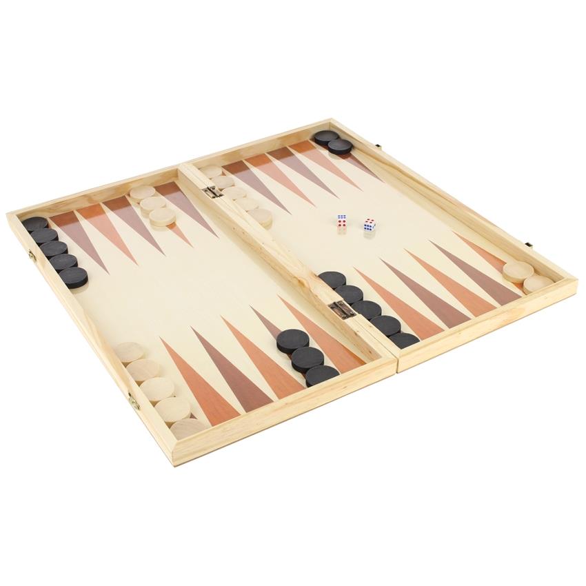 Classic Wooden Chess Board Game 3-in-1 Checkers Backgammon 48X48 Cm
