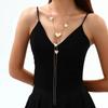 Versatile Women's Long Necklace Trendy Temperament Jewelry Disc Hollow Geometric Chain Necklace Earrings Cover