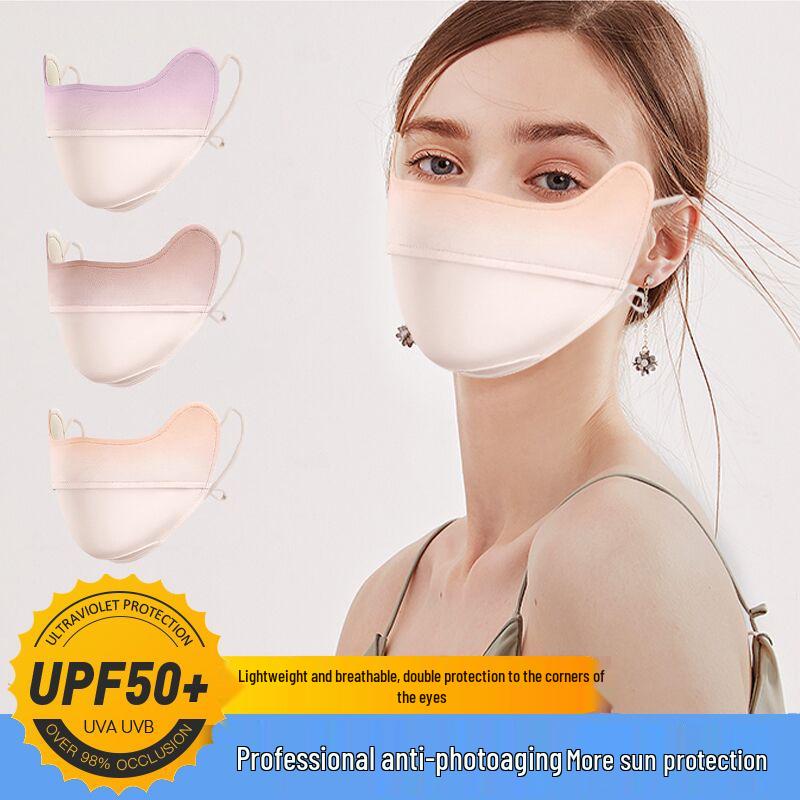 Blush Eye Corner 3D Sunscreen Mask: Breathable, UV-Protective Nylon Ice Silk for Summer Women