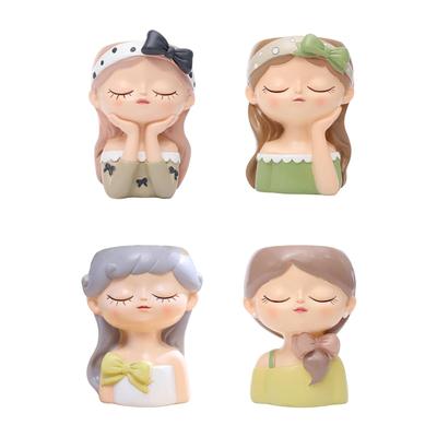 Girl Flower Pot Resin Plant Pot Creative, Practical, Craft, Flower Planter Plant Container for Indoor Bedroom