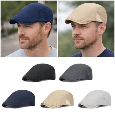Retro Breathable Beret Men's Hat Mesh Speed Drying Newsboy Cap Adjustable Thin Sun Hats Flat Gorras