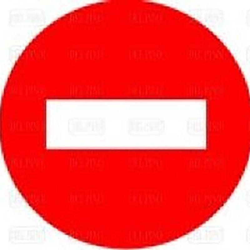 DUVER R-101 SIGN PLATE 50cm. ''DIR.PROHIBITED''