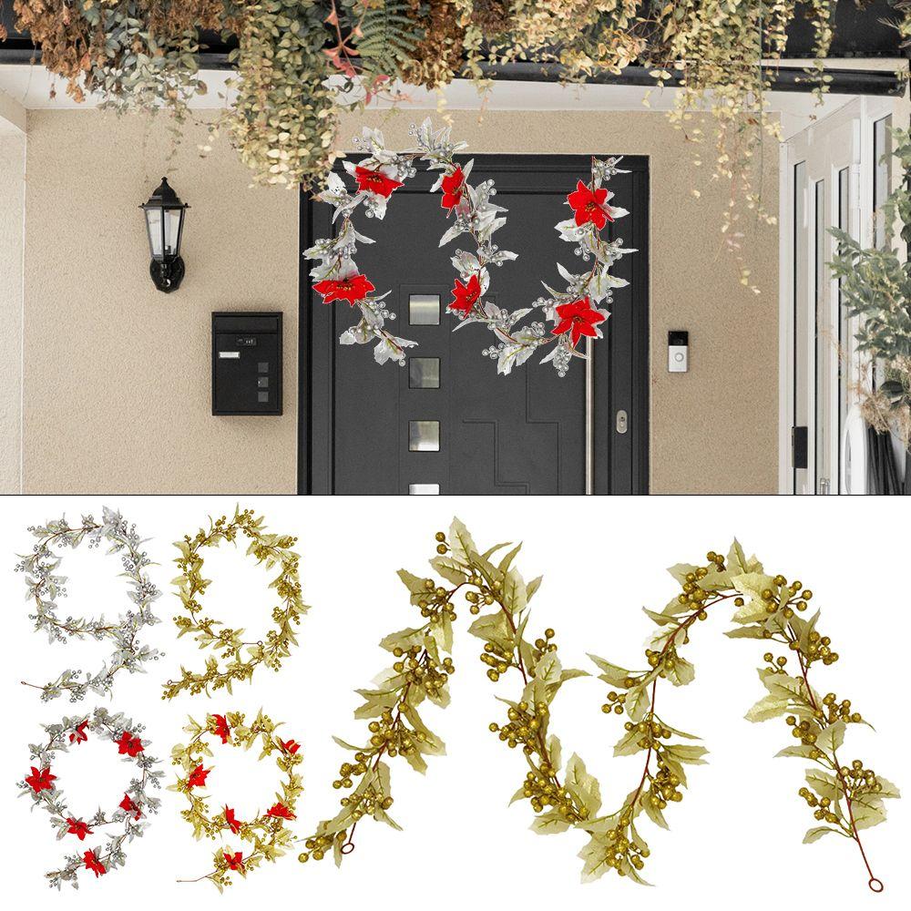 

Рождественский свадебный декор, украшения, аксессуары, золотые и серебряные фрукты, листья, виноградные растения, искусственные