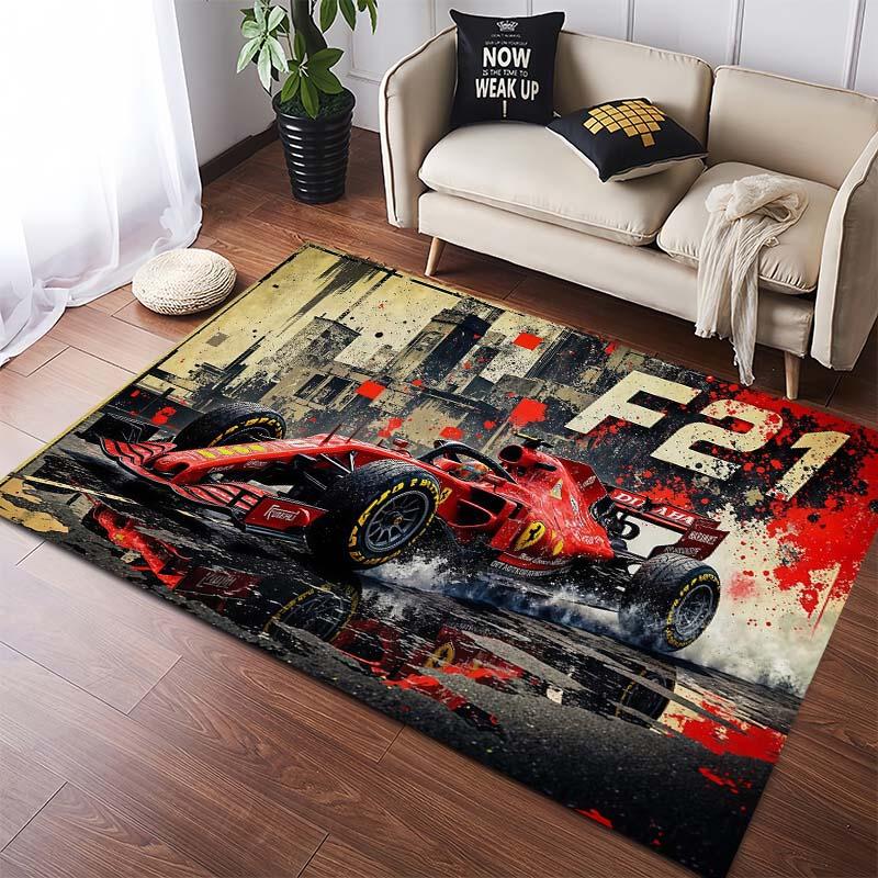 F1 Rennfahrer Helm Druck Rutschfest Groß Wohnzimmer Teppich Weich Verschleißfest Motorsport Sofa Schlafzimmer Heimdekoration Boden Teppich