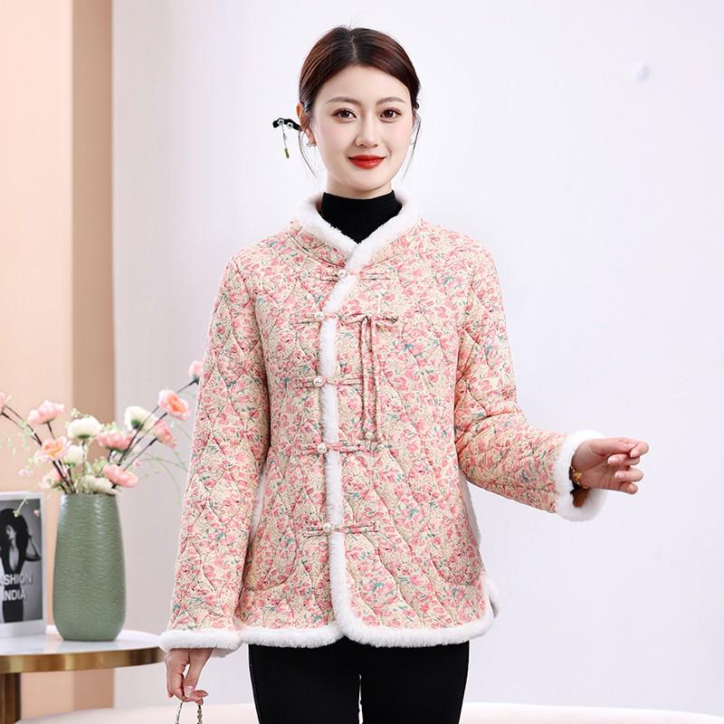 

Retro Ethnic Floral Cotton Jacket: Warm Winter Wear for Women 5XL (Recommended weight: 72.5-82.5 kg)